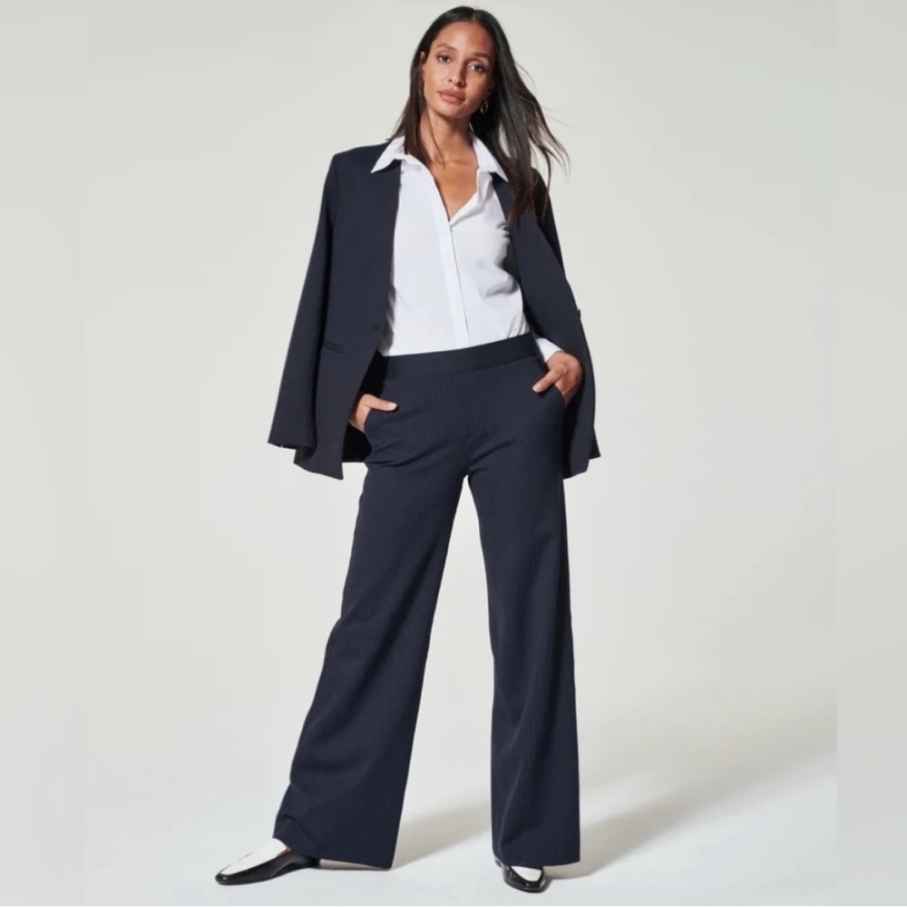SPANX Navy The Perfect Pull On Wide Leg Pants